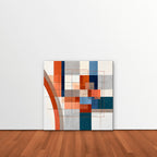 Terracotta Grid Canvas Art - Square – Stretched Canvas Only in room setting