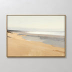 Whisper of the Tideline – beige and white coastal canvas wall art print by Aspire Prints