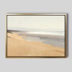 Whisper of the Tideline – beige and white coastal canvas wall art print by Aspire Prints