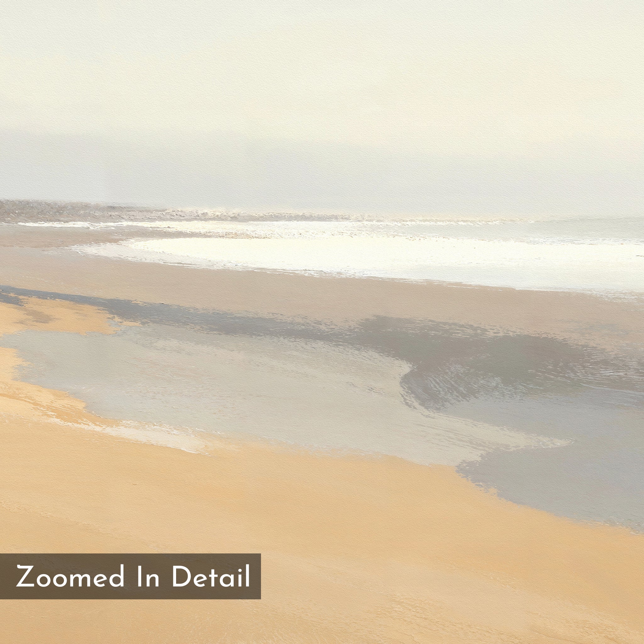 Whisper of the Tideline – beige and white coastal canvas wall art print by Aspire Prints