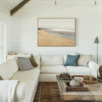 Whisper of the Tideline – beige and white coastal canvas wall art print by Aspire Prints