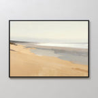 Whisper of the Tideline – beige and white coastal canvas wall art print by Aspire Prints