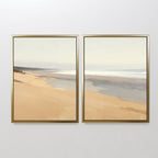 Whispering Shoreline Diptych – Set of 2 Canvas Prints set of 2 – beige and white coastal canvas wall art by Aspire Prints