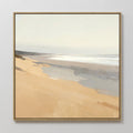 Whispering Shoreline Canvas Print – beige and white coastal canvas wall art print by Aspire Prints