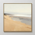 Whispering Shoreline Canvas Print – beige and white coastal canvas wall art print by Aspire Prints