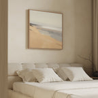 Whispering Shoreline Canvas Print – beige and white coastal canvas wall art print by Aspire Prints