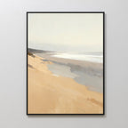 Where the Tide Breathes – beige and white coastal canvas wall art print by Aspire Prints