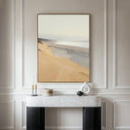 Where the Tide Breathes – beige and white coastal canvas wall art print by Aspire Prints