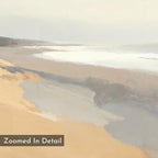 Where the Tide Breathes – beige and white coastal canvas wall art print by Aspire Prints