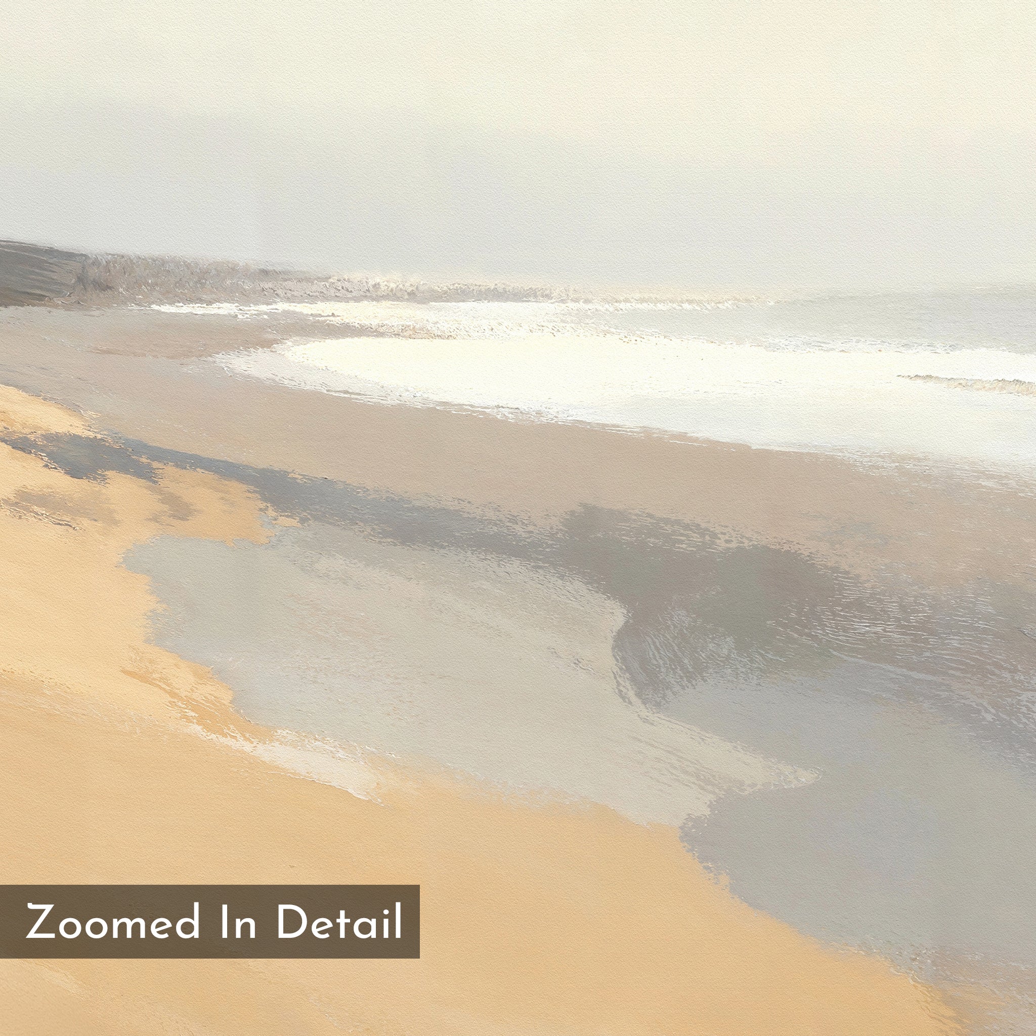 Where the Tide Breathes – beige and white coastal canvas wall art print by Aspire Prints