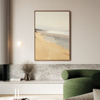 Where the Tide Breathes – beige and white coastal canvas wall art print by Aspire Prints