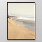 Where the Tide Breathes – beige and white coastal canvas wall art print by Aspire Prints