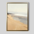Where the Tide Breathes – beige and white coastal canvas wall art print by Aspire Prints