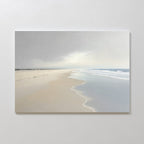 Whispers of the Shoreline Canvas Wall Art – beige and white coastal canvas wall art print by Aspire Prints
