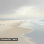 Whispers of the Shoreline Canvas Wall Art – beige and white coastal canvas wall art print by Aspire Prints