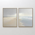 Whispering Tides – Set of 2 Canvas Prints set of 2 – beige and white coastal canvas wall art by Aspire Prints