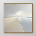Whispers of the Shoreline Canvas Print – beige and white coastal canvas wall art print by Aspire Prints