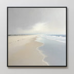 Whispers of the Shoreline Canvas Print – beige and white coastal canvas wall art print by Aspire Prints