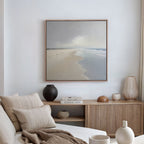 Whispers of the Shoreline Canvas Print – beige and white coastal canvas wall art print by Aspire Prints