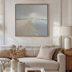 Whispers of the Shoreline Canvas Print – beige and white coastal canvas wall art print by Aspire Prints
