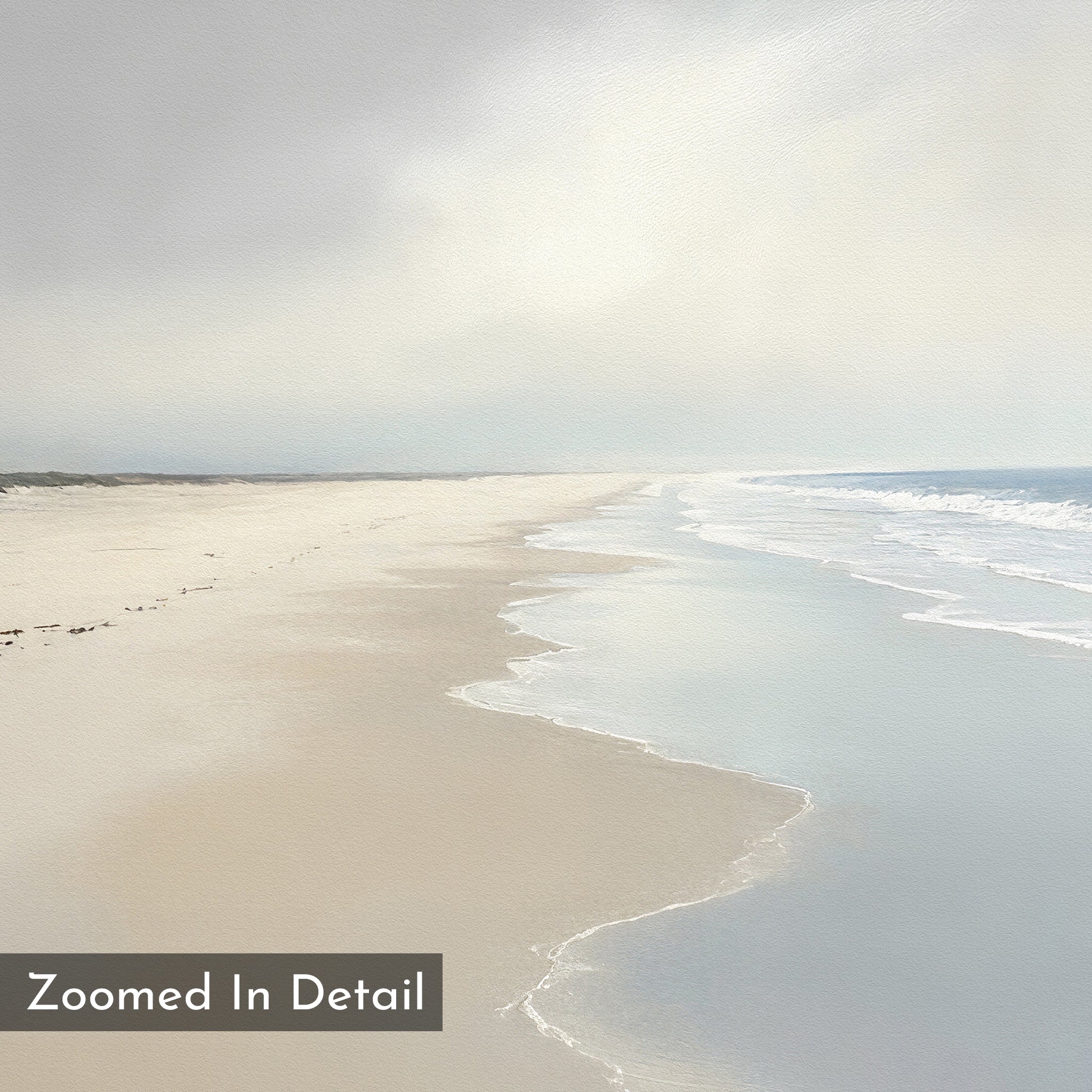 Whispers of the Shoreline Canvas Print – beige and white coastal canvas wall art print by Aspire Prints