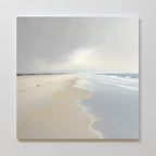 Whispers of the Shoreline Canvas Print – beige and white coastal canvas wall art print by Aspire Prints