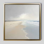Whispers of the Shoreline Canvas Print – beige and white coastal canvas wall art print by Aspire Prints