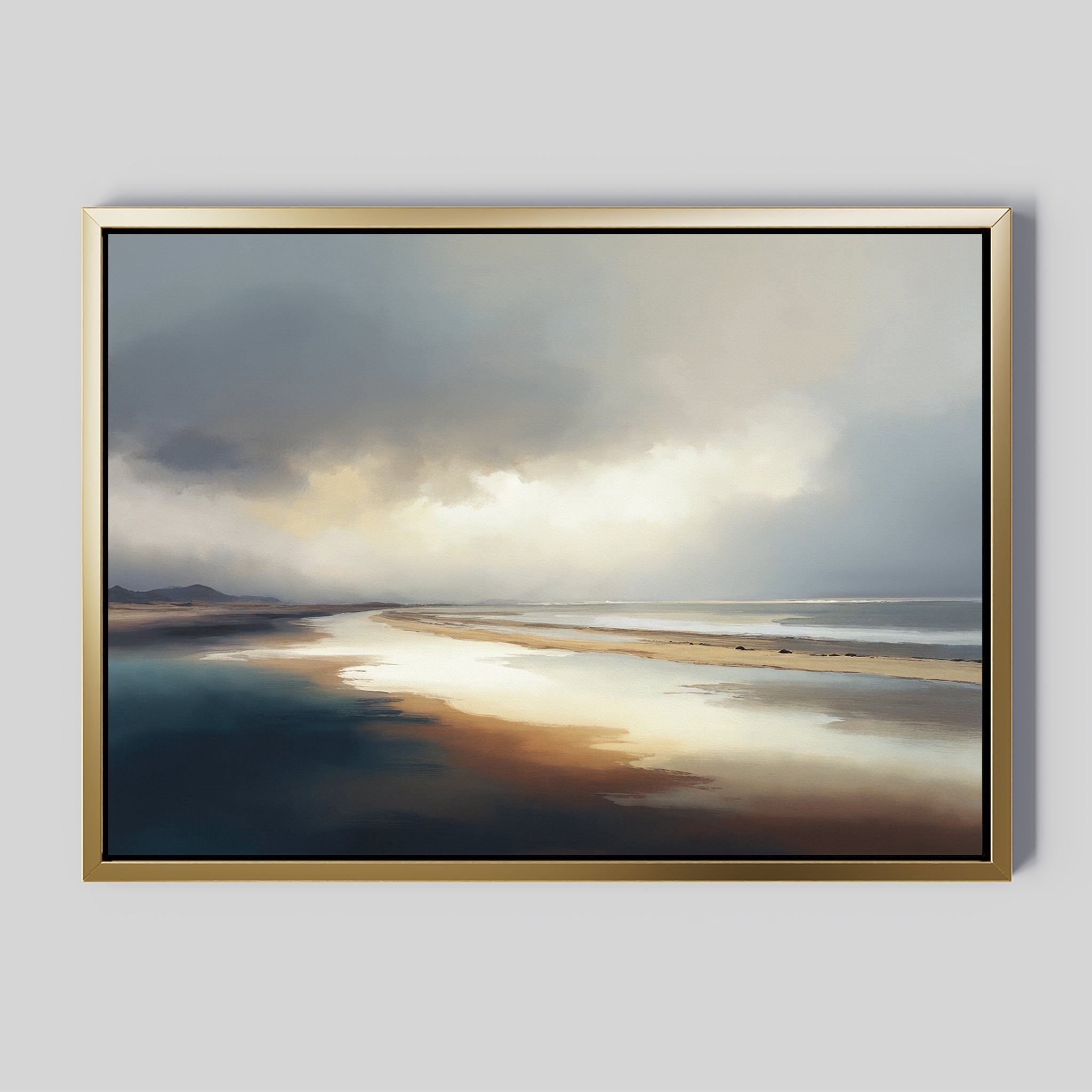 Whispers of the Tideline – blue coastal canvas wall art print by Aspire Prints