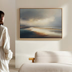 Whispers of the Tideline – blue coastal canvas wall art print by Aspire Prints