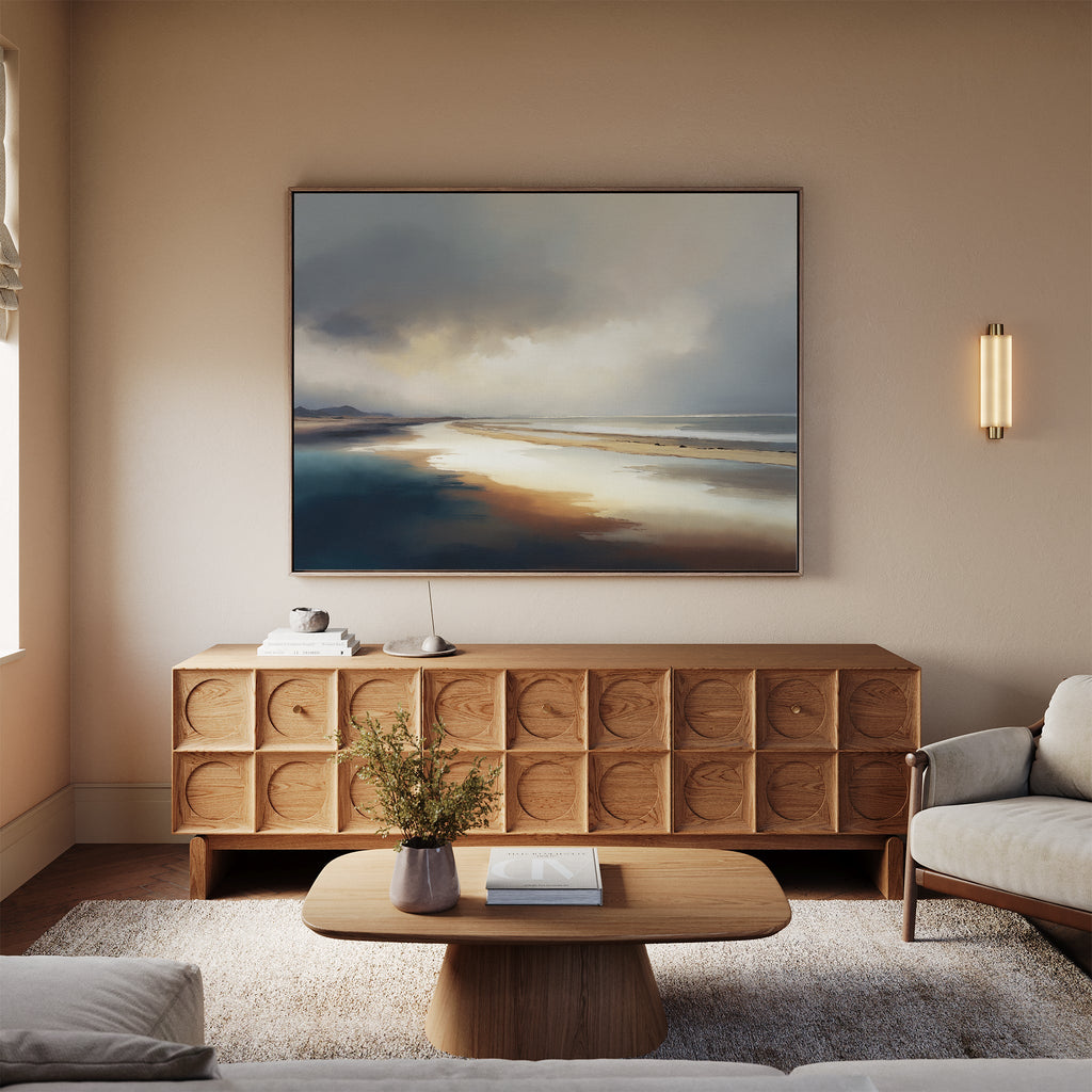 Whispers of the Tideline – blue coastal canvas wall art print by Aspire Prints