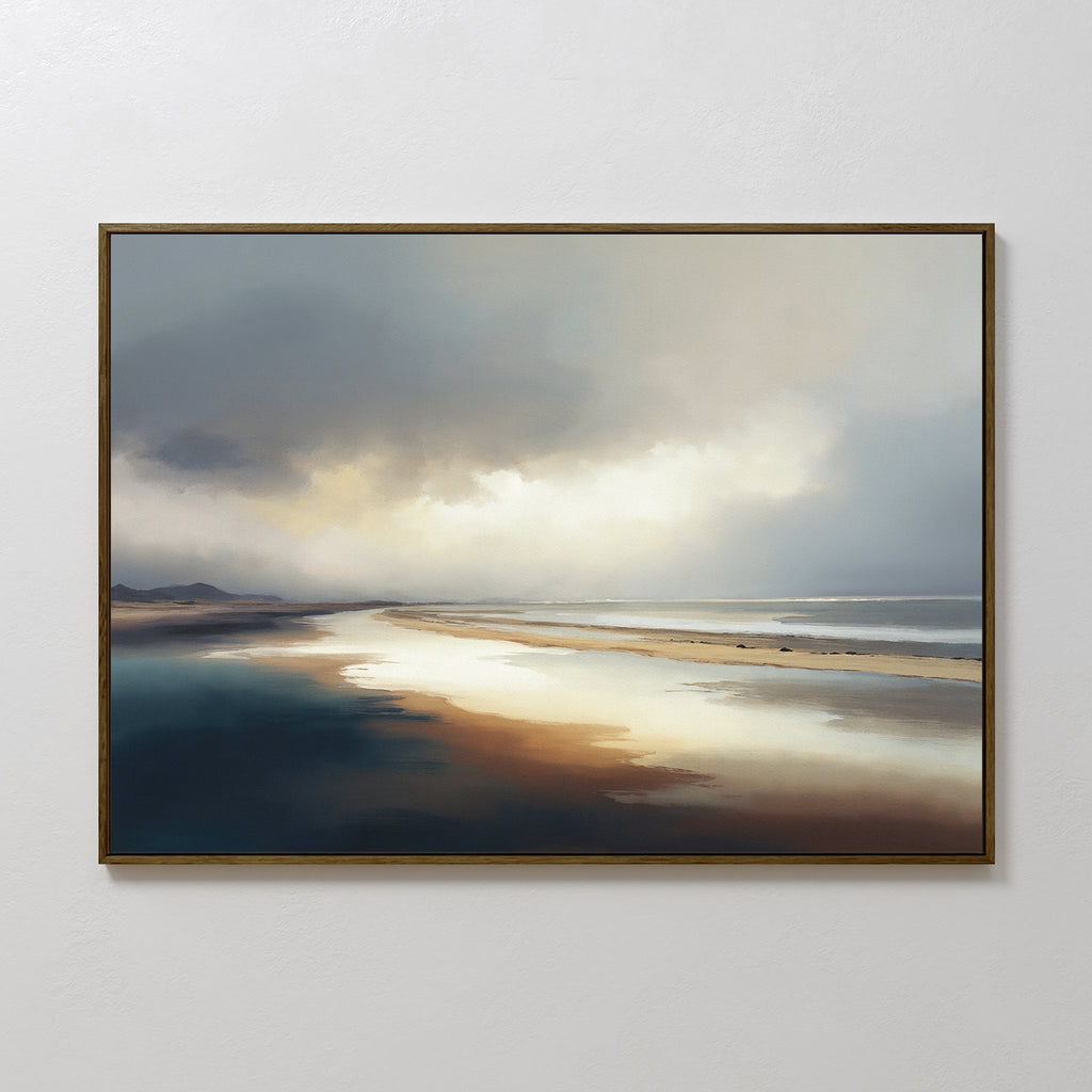 Whispers of the Tideline – blue coastal canvas wall art print by Aspire Prints