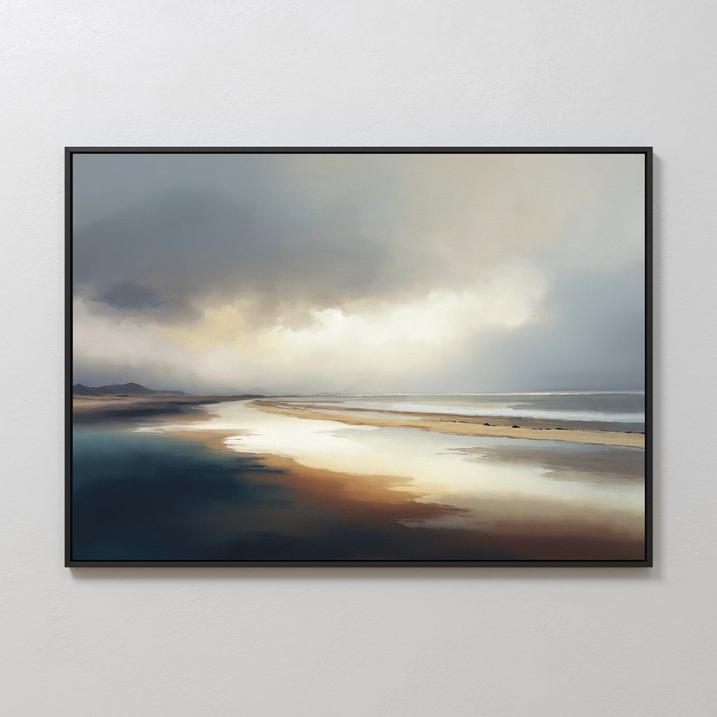 Whispers of the Tideline – blue coastal canvas wall art print by Aspire Prints