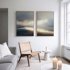 Tidal Reverie – Set of 2 Canvas Prints set of 2 – blue coastal canvas wall art by Aspire Prints