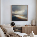 Whispers of the Tideline – blue coastal canvas wall art print by Aspire Prints