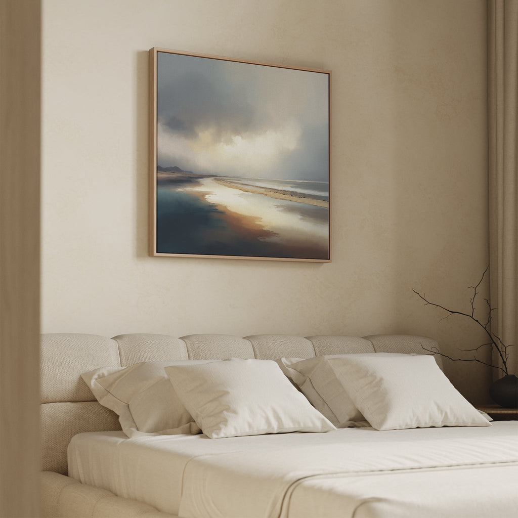 Whispers of the Tideline – blue coastal canvas wall art print by Aspire Prints