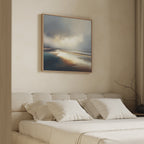 Whispers of the Tideline – blue coastal canvas wall art print by Aspire Prints