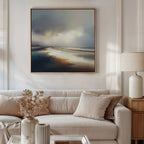 Whispers of the Tideline – blue coastal canvas wall art print by Aspire Prints