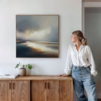 Whispers of the Tideline – blue coastal canvas wall art print by Aspire Prints