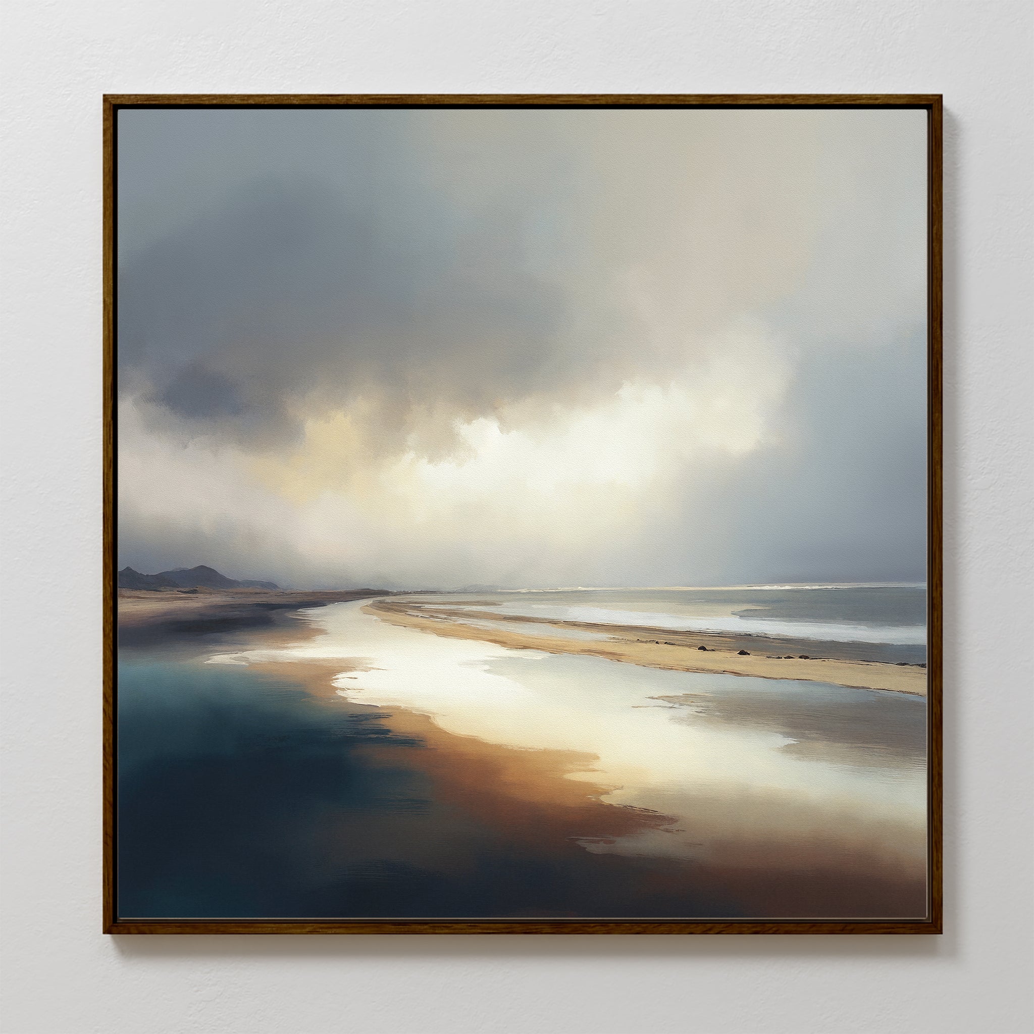 Whispers of the Tideline – blue coastal canvas wall art print by Aspire Prints