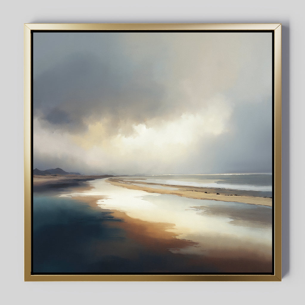 Whispers of the Tideline – blue coastal canvas wall art print by Aspire Prints