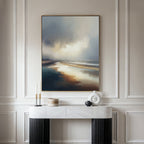Where Sky Meets Shore – blue coastal canvas wall art print by Aspire Prints