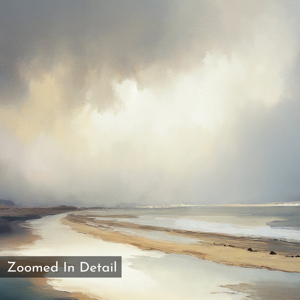 Where Sky Meets Shore – blue coastal canvas wall art print by Aspire Prints