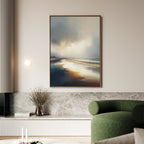 Where Sky Meets Shore – blue coastal canvas wall art print by Aspire Prints