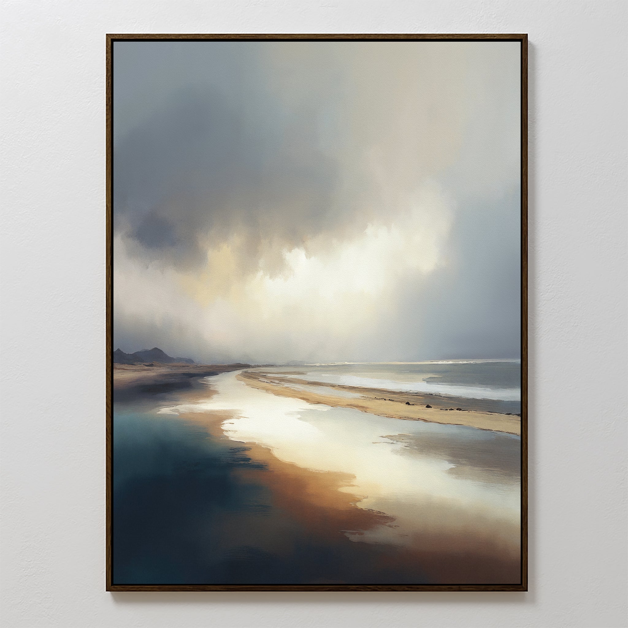 Where Sky Meets Shore – blue coastal canvas wall art print by Aspire Prints