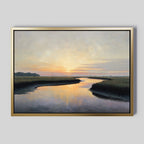 Marsh of Molten Gold – green vintage canvas wall art print by Aspire Prints