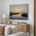 Marsh of Molten Gold – green vintage canvas wall art print by Aspire Prints