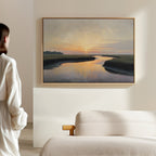 Marsh of Molten Gold – green vintage canvas wall art print by Aspire Prints