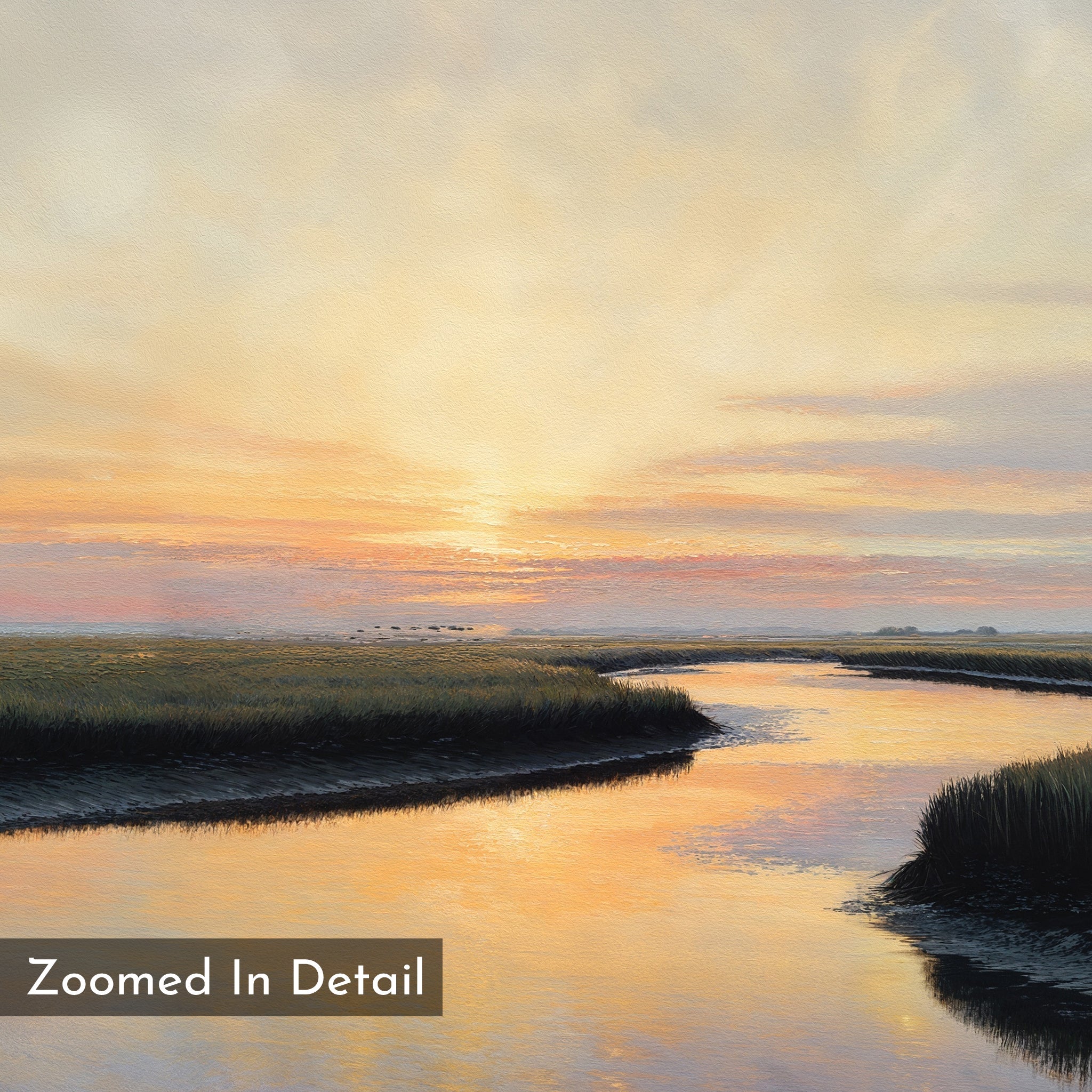 Marsh of Molten Gold – green vintage canvas wall art print by Aspire Prints