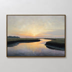 Marsh of Molten Gold – green vintage canvas wall art print by Aspire Prints