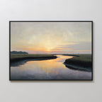 Marsh of Molten Gold – green vintage canvas wall art print by Aspire Prints